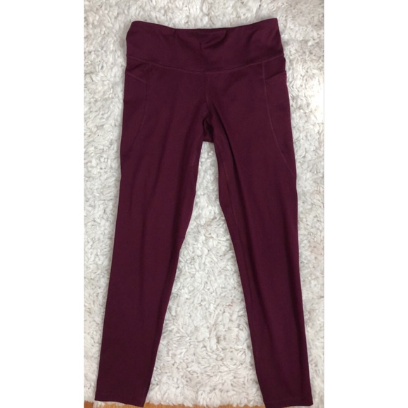 Women’s Champion Mid-Rise Burgundy Leggings - Picture 1 of 2